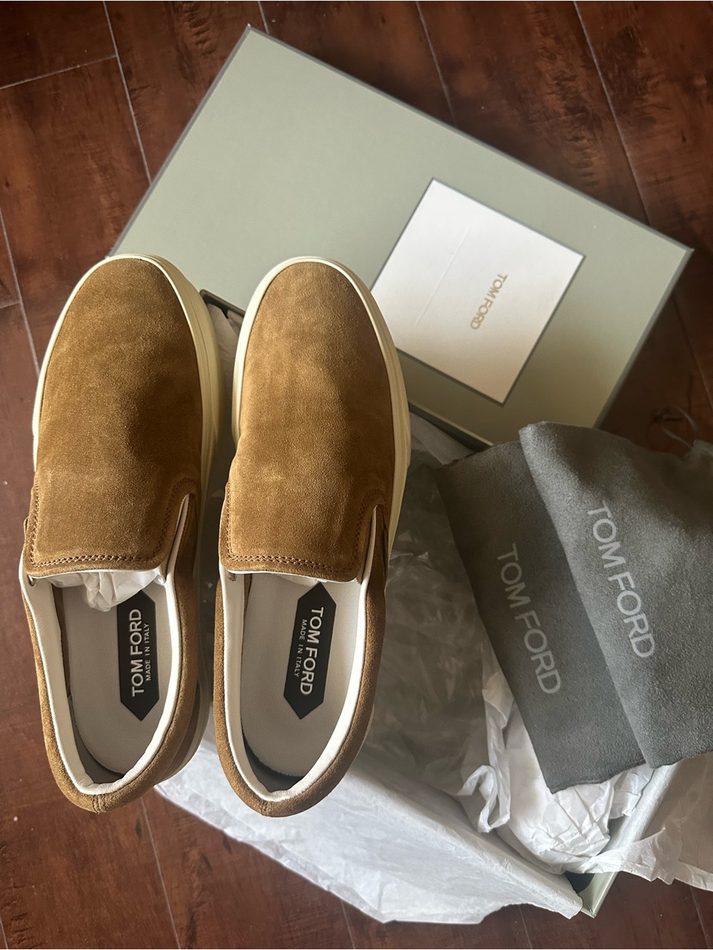 Brand new Tom Ford Men’s Low-Top Suede Sneakers
